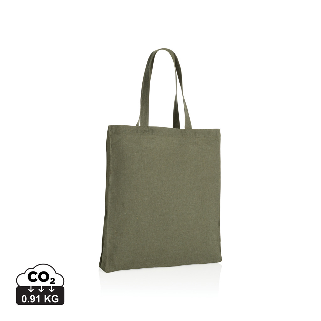 Tote bag soufflet coton recyclé publicitaire 145g Impact Vert 